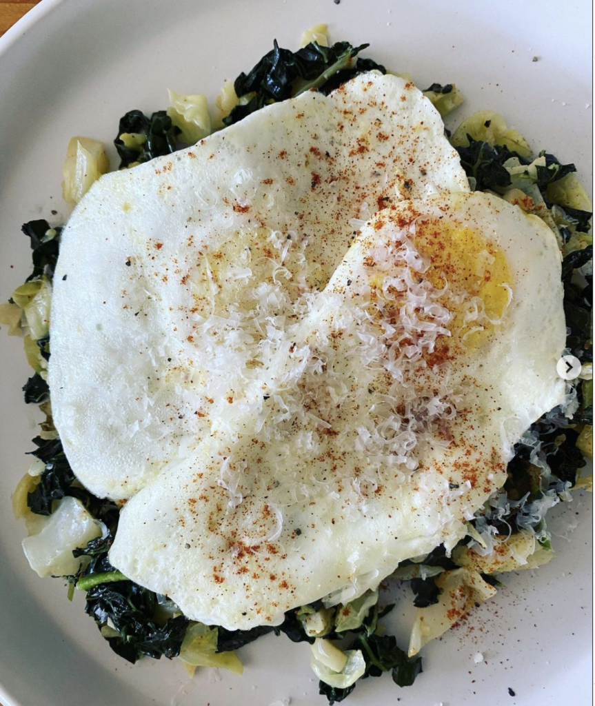 Smoky creamy greens (and eggs)